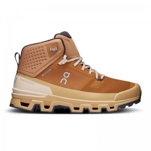 Almond/Dune On Running Cloudrock 2 Waterproof Men's Hiking Boots | DU0298461