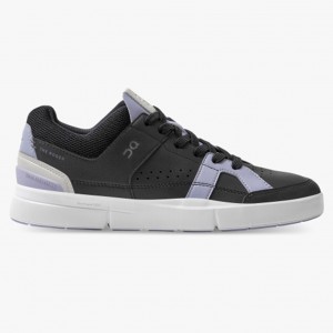 Black/Lavender On Running THE ROGER Clubhouse Women's Sneakers | SW9863107