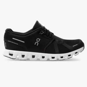 Black/White On Running Cloud 5 Women's Running Shoes | DE2154803