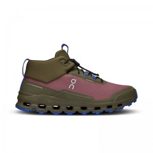 Cherry/Olive On Running Cloudhero Mid Waterproof Kids' Sneakers | LQ1839047