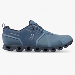 Metal/Navy On Running Cloud 5 Waterproof Men's Running Shoes | PQ3840921