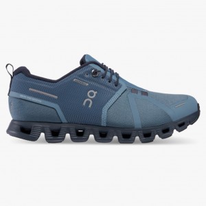 Metal/Navy On Running Cloud 5 Waterproof Women's Running Shoes | XH5638071