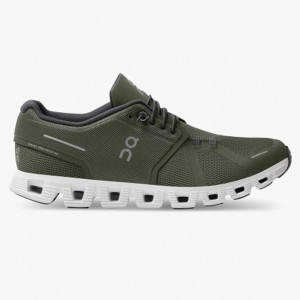 Olive/White On Running Cloud 5 Men's Running Shoes | SH2491350