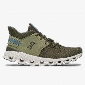 Olive On Running Cloud Hi Edge Men's Road Running Shoes | VU3084591