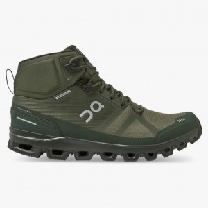 Olive On Running Cloudrock Waterproof Men's Hiking Boots | QD4560912