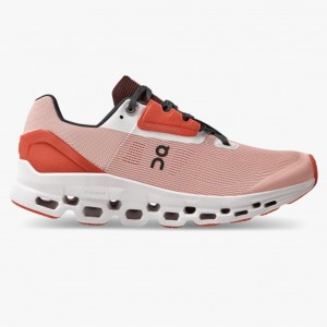 Rose/Red On Running Cloudstratus Women's Road Running Shoes | HK7983125