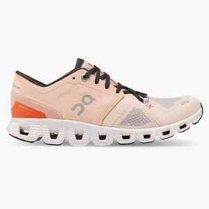 Rose/Sand On Running Cloud X 3 Women's Training Shoes | FL7804693