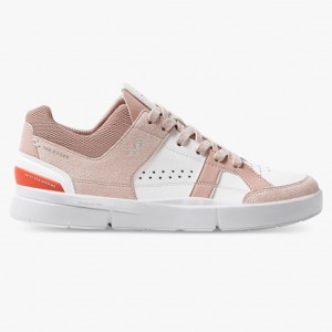 Rose/White On Running THE ROGER Clubhouse Women's Sneakers | EO9345628