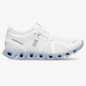 White/Chambray On Running Cloud 5 Women's Running Shoes | ZC7530189