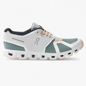 White/Cobble On Running Cloud 5 Push Women's Running Shoes | ME1907453