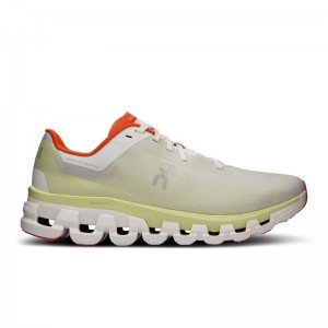 White/Hay On Running Cloudflow 4 Women's Road Running Shoes | XO7864312