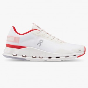 White/Red On Running Cloudnova Form Women's Running Shoes | VU7620143