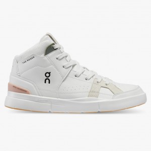 White/Rose On Running THE ROGER Clubhouse Mid Women's Running Shoes | RW4987351