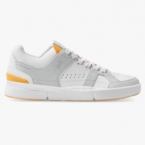 White/Saffron On Running THE ROGER Clubhouse Women's Sneakers | XS3746185