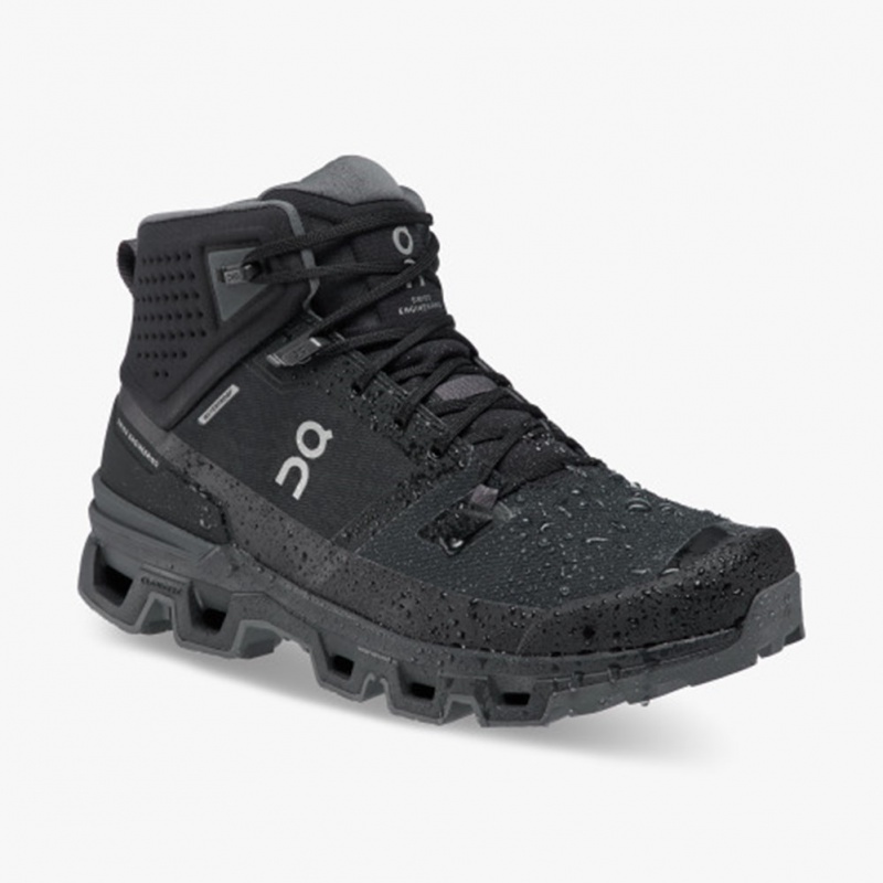 Black/Eclipse On Running Cloudrock 2 Waterproof Men's Hiking Boots | JZ1389527