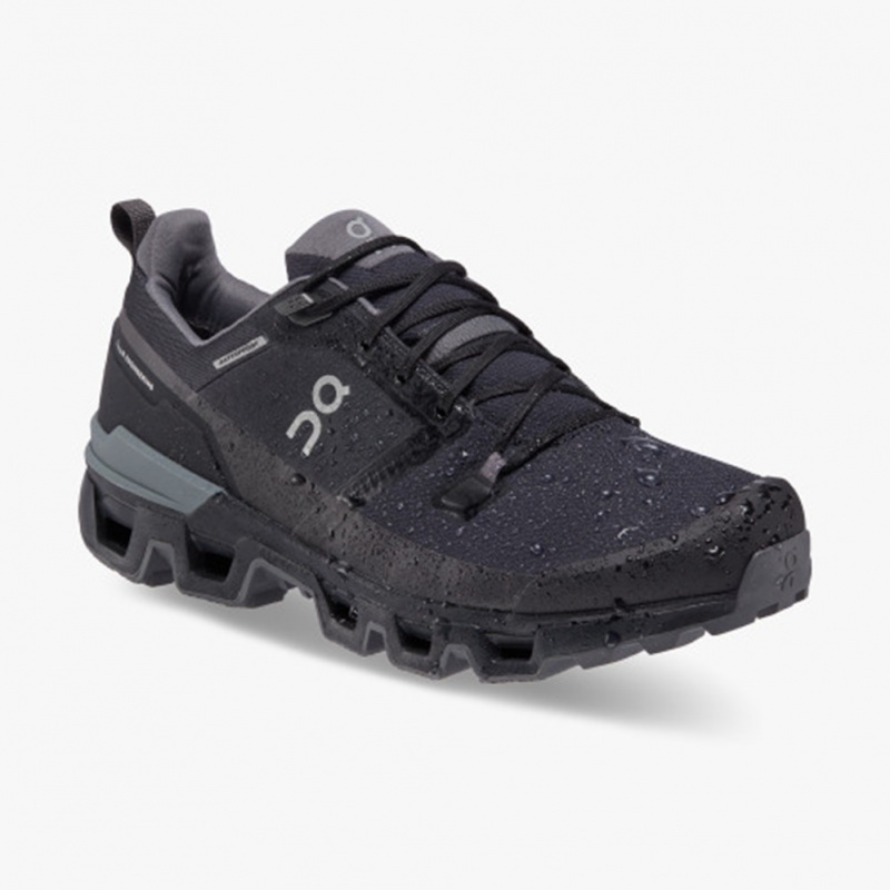 Black/Eclipse On Running Cloudwander Waterproof Men's Running Shoes | UE9270836