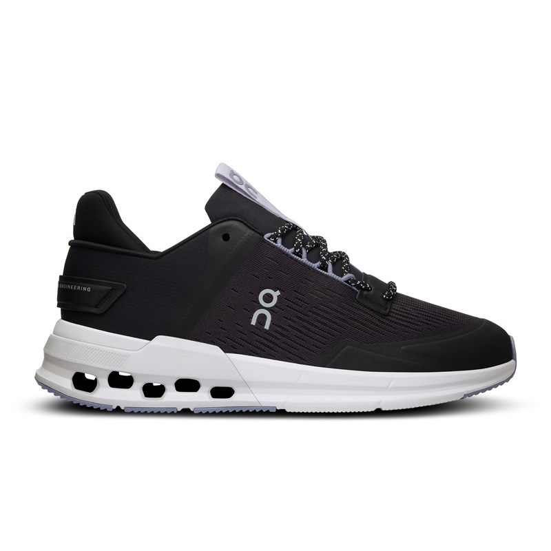 On Running Sneakers Sale UAE - Black/Feather Cloudnova Flux Womens