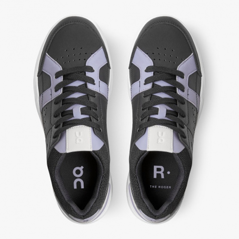 Black/Lavender On Running THE ROGER Clubhouse Women's Sneakers | SW9863107