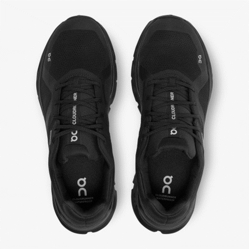 Black On Running Cloudrunner Waterproof Men's Running Shoes | PV8931075