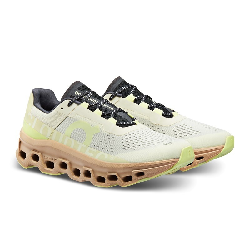 Cream/Dune On Running Cloudmonster Men's Road Running Shoes | ZP9706182