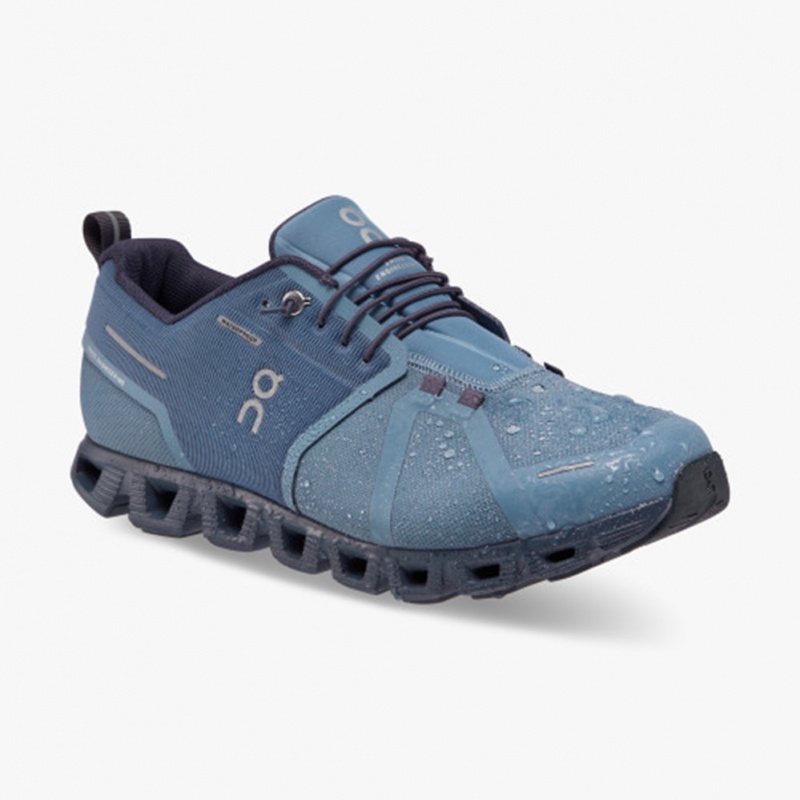 Metal/Navy On Running Cloud 5 Waterproof Men's Running Shoes | PQ3840921