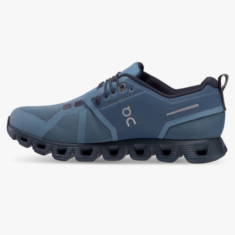 Metal/Navy On Running Cloud 5 Waterproof Women's Running Shoes | XH5638071