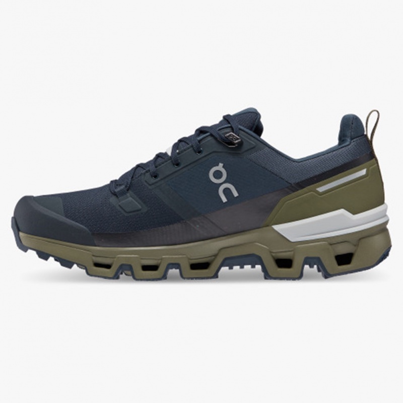 Midnight/Olive On Running Cloudwander Waterproof Men's Running Shoes | WH2309157