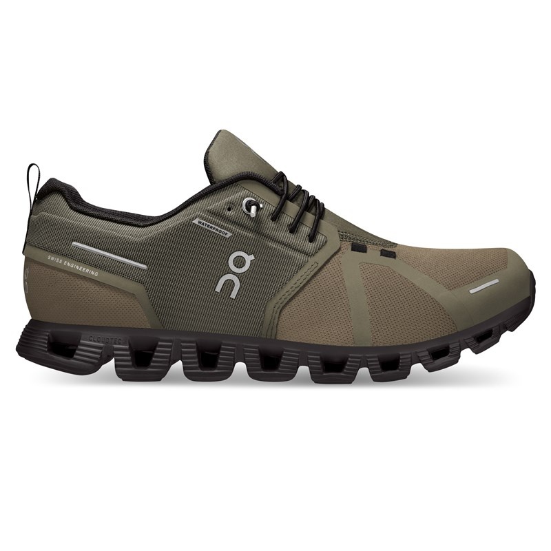 Olive/Black On Running Cloud 5 Waterproof Men\'s Sneakers | OZ4953187