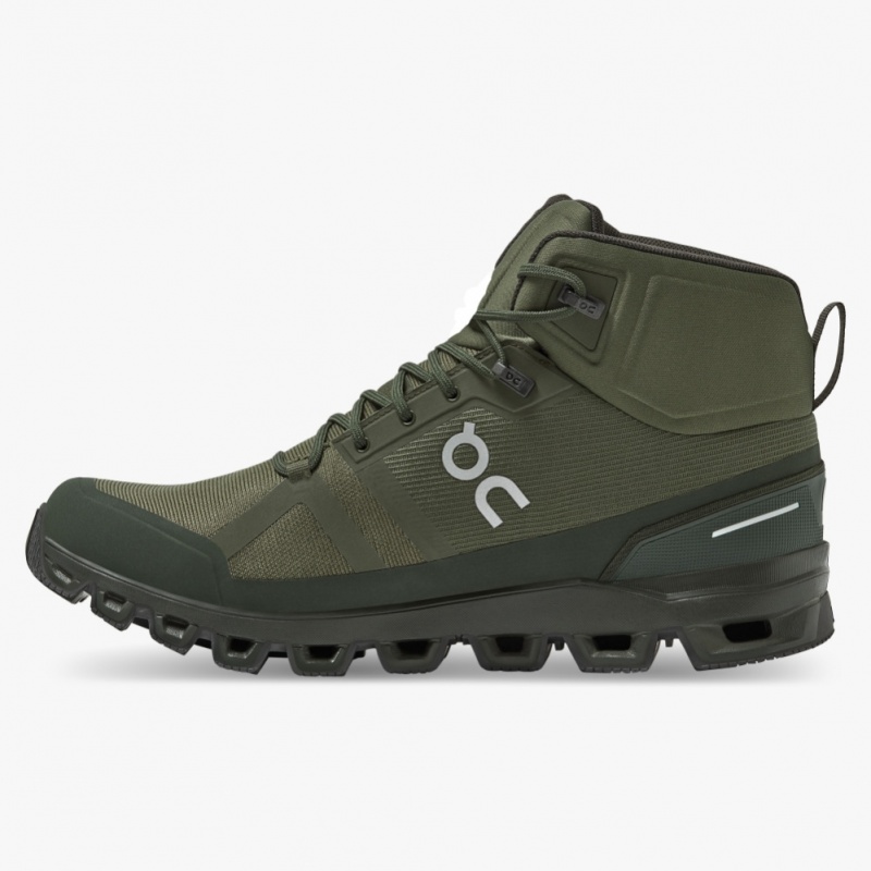 Olive On Running Cloudrock Waterproof Men's Hiking Boots | QD4560912