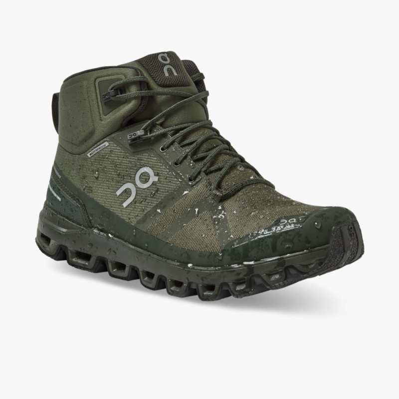 Olive On Running Cloudrock Waterproof Men's Hiking Boots | QD4560912