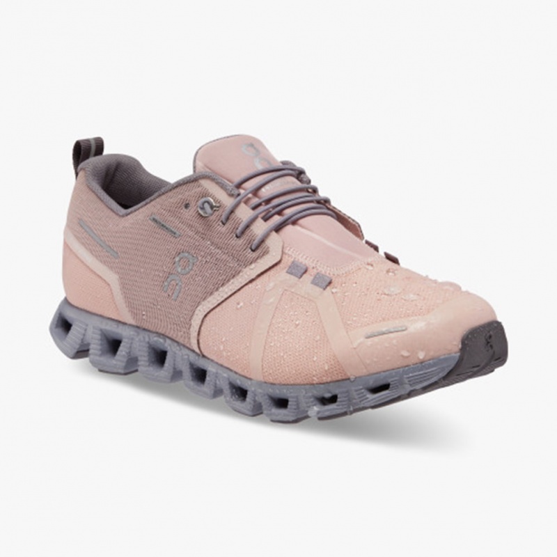 Rose/Fossil On Running Cloud 5 Waterproof Women's Running Shoes | UK6035187