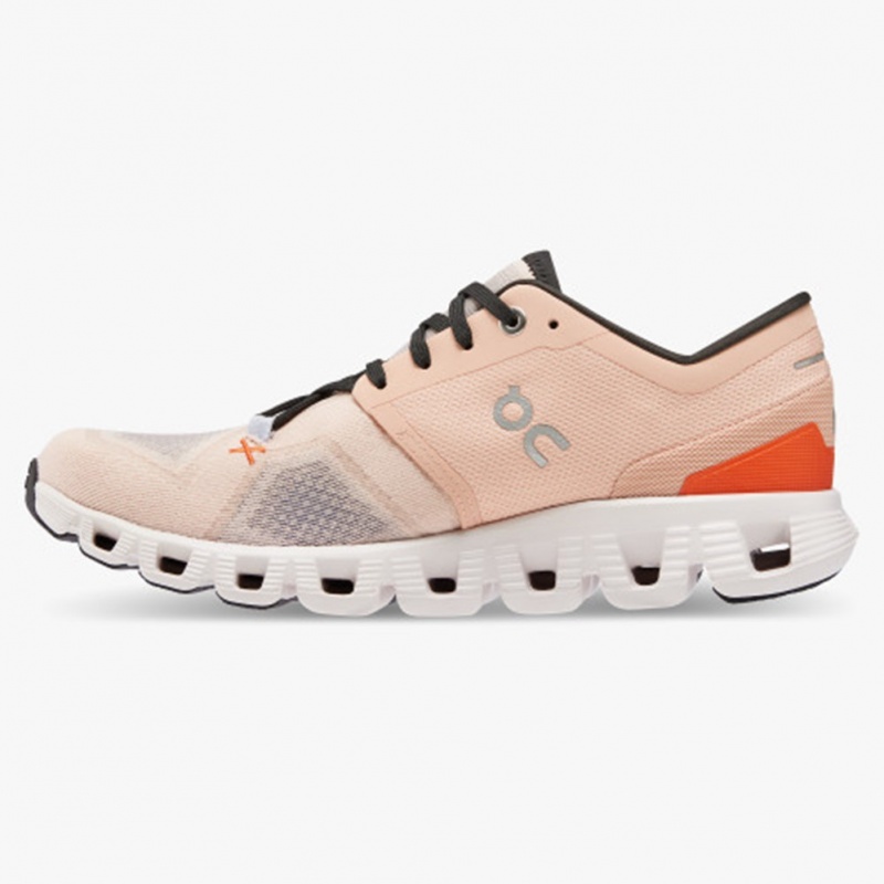 Rose/Sand On Running Cloud X 3 Women's Training Shoes | FL7804693