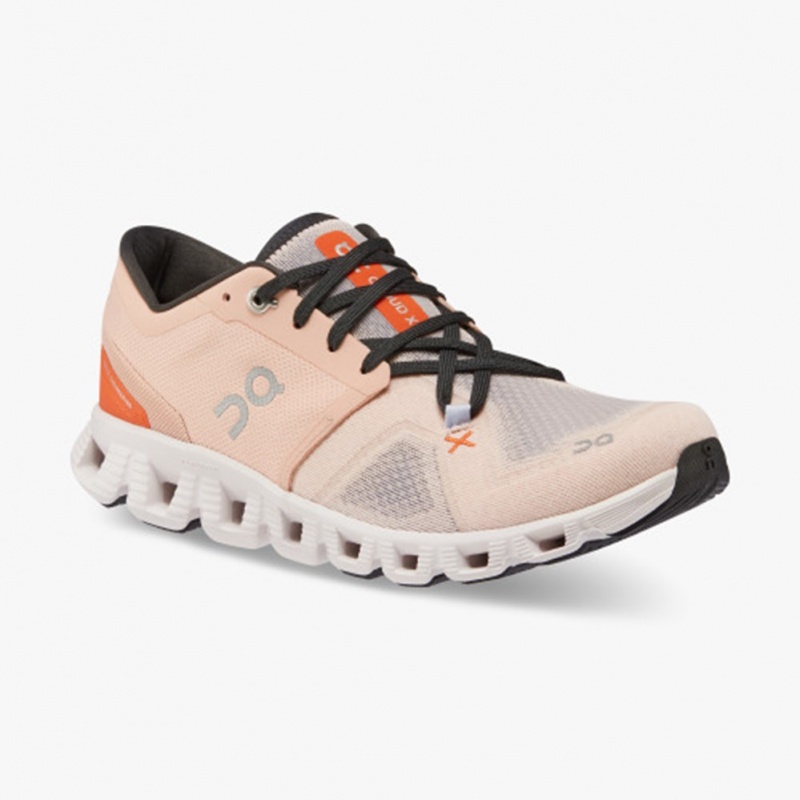 Rose/Sand On Running Cloud X 3 Women's Training Shoes | FL7804693