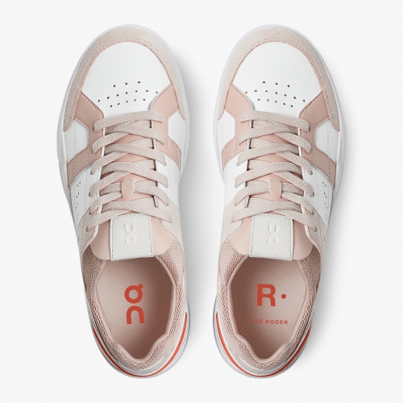 Rose/White On Running THE ROGER Clubhouse Women's Sneakers | EO9345628