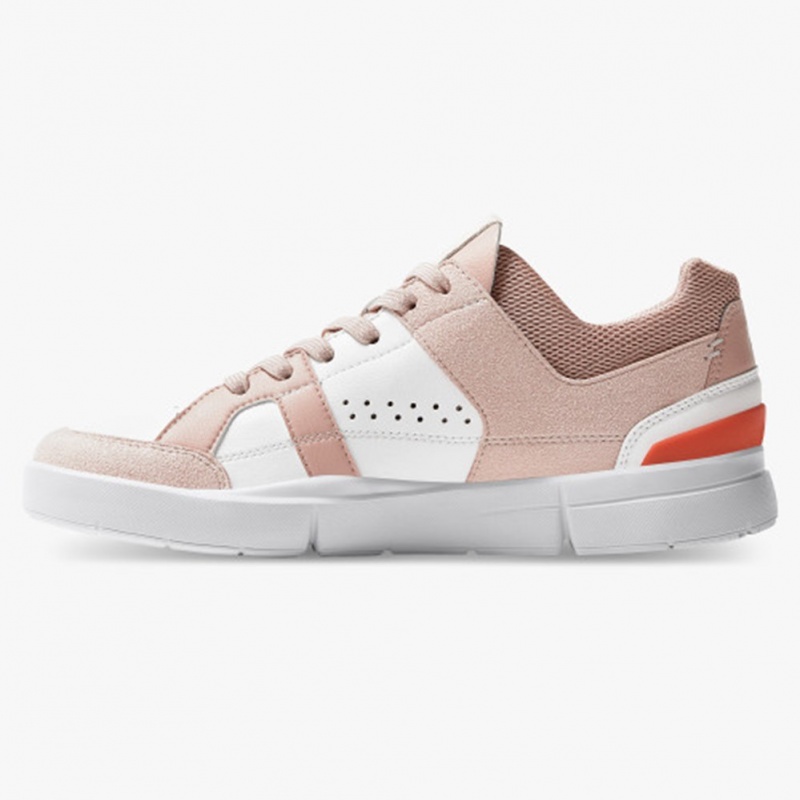 Rose/White On Running THE ROGER Clubhouse Women's Sneakers | EO9345628