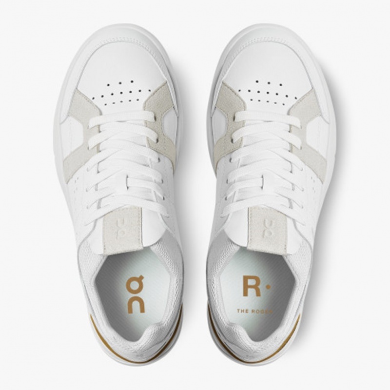 White/Bronze On Running THE ROGER Clubhouse Women's Sneakers | TL1965328