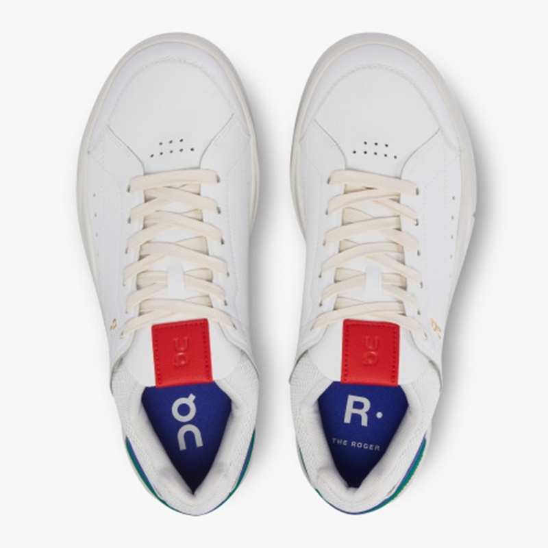 White/Emerald On Running THE ROGER Centre Court Women's Sneakers | MW4156039