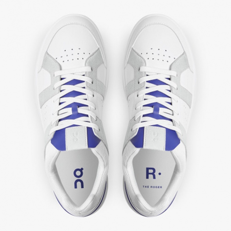 White/Indigo On Running THE ROGER Clubhouse Men's Sneakers | OE5927183