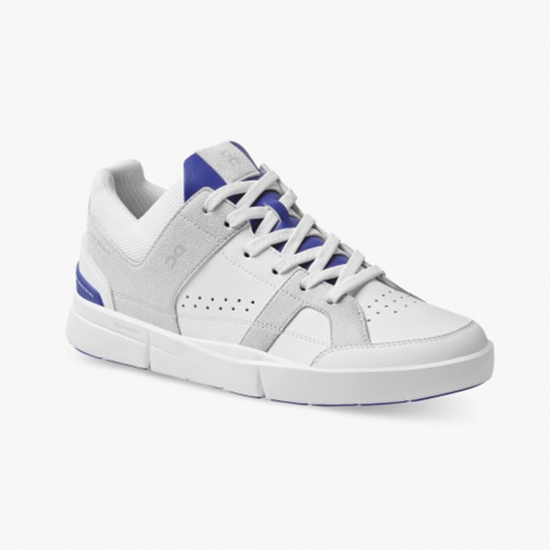 White/Indigo On Running THE ROGER Clubhouse Men's Sneakers | OE5927183