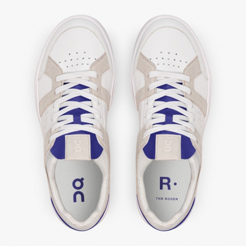 White/Indigo On Running THE ROGER Clubhouse Women's Sneakers | KB8463291