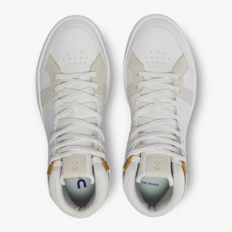 White/Indigo On Running THE ROGER Clubhouse Mid Men's Running Shoes | WC0635827