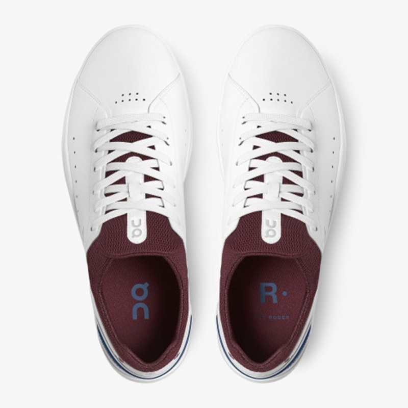 White/Mulberry On Running THE ROGER Advantage Men's Sneakers | PF8645701