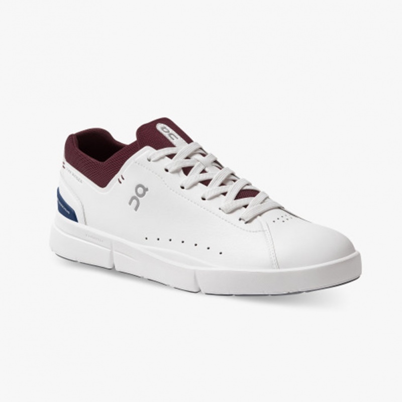 White/Mulberry On Running THE ROGER Advantage Men's Sneakers | PF8645701