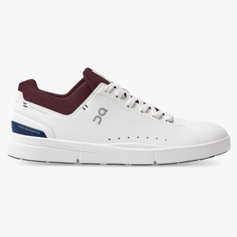 White/Mulberry On Running THE ROGER Advantage Men\'s Sneakers | PF8645701