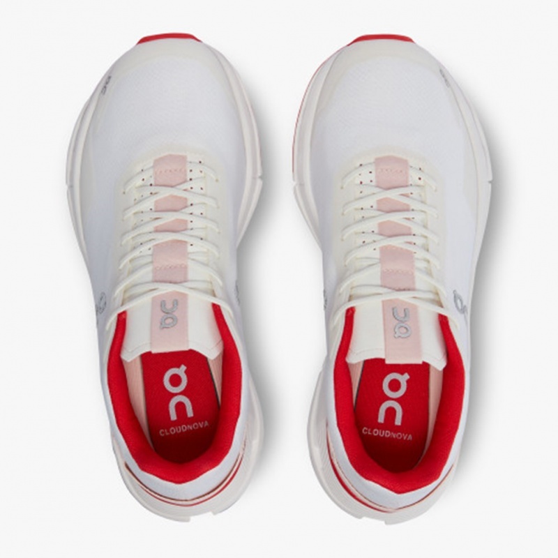 White/Red On Running Cloudnova Form Women's Running Shoes | VU7620143