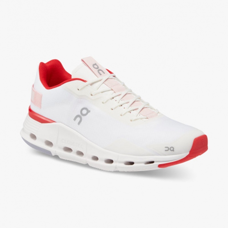 White/Red On Running Cloudnova Form Women's Running Shoes | VU7620143