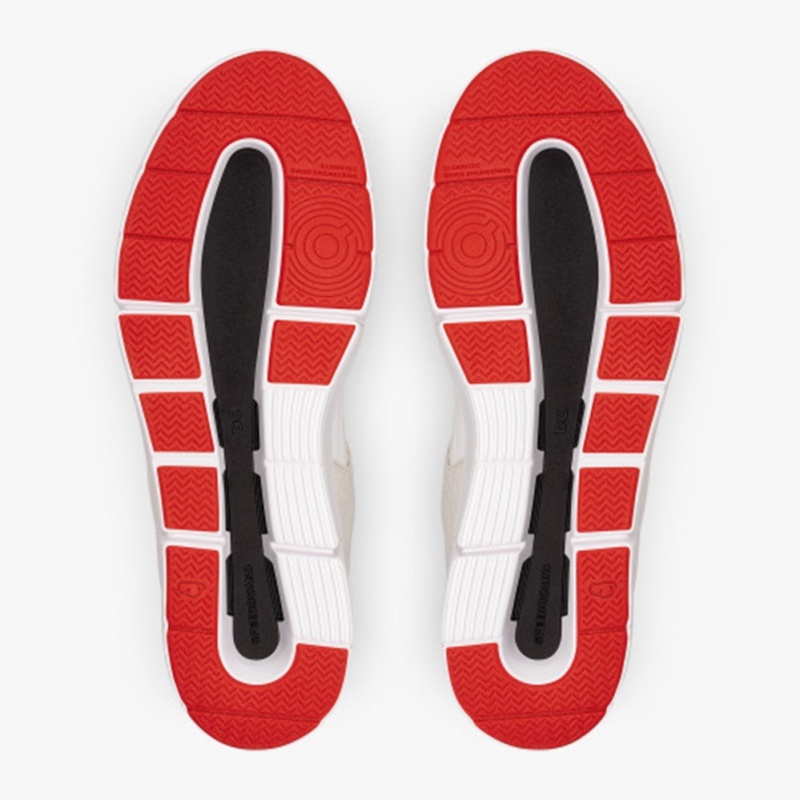 White/Red On Running THE ROGER Clubhouse Men's Sneakers | VI7518260