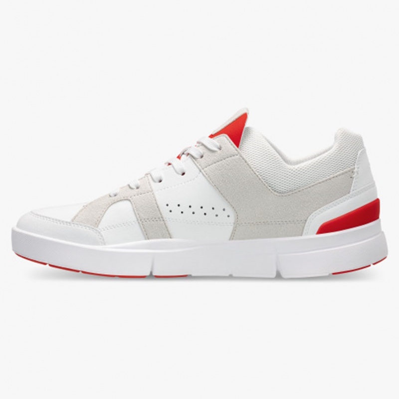 White/Red On Running THE ROGER Clubhouse Men's Sneakers | VI7518260