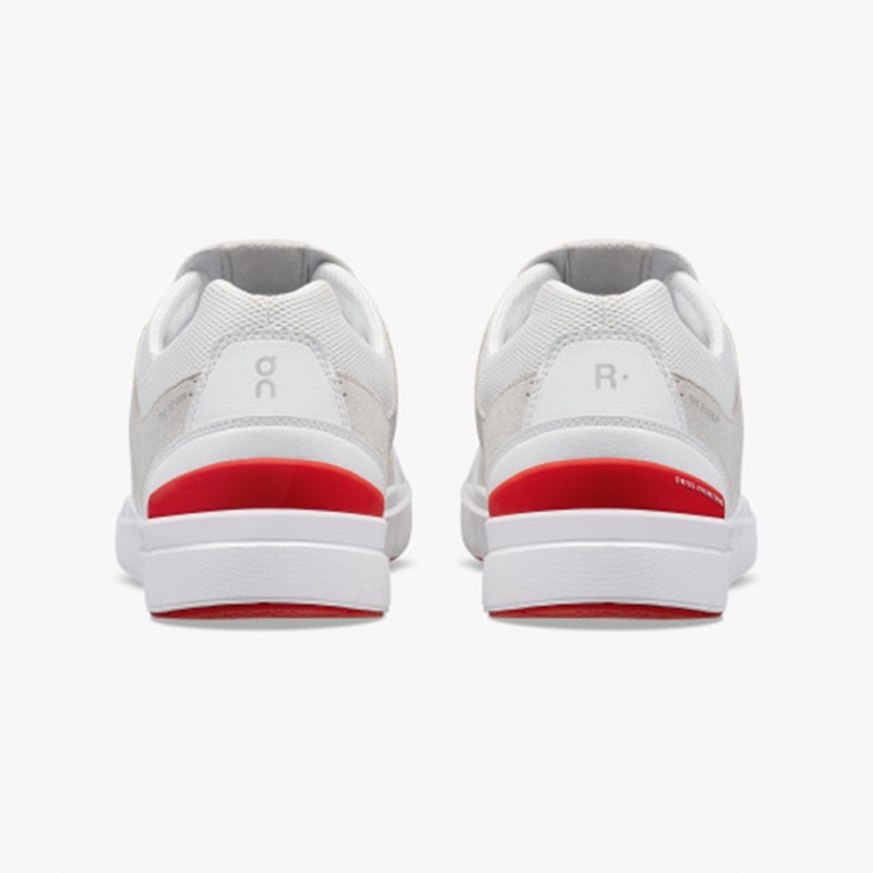 White/Red On Running THE ROGER Clubhouse Men's Sneakers | VI7518260