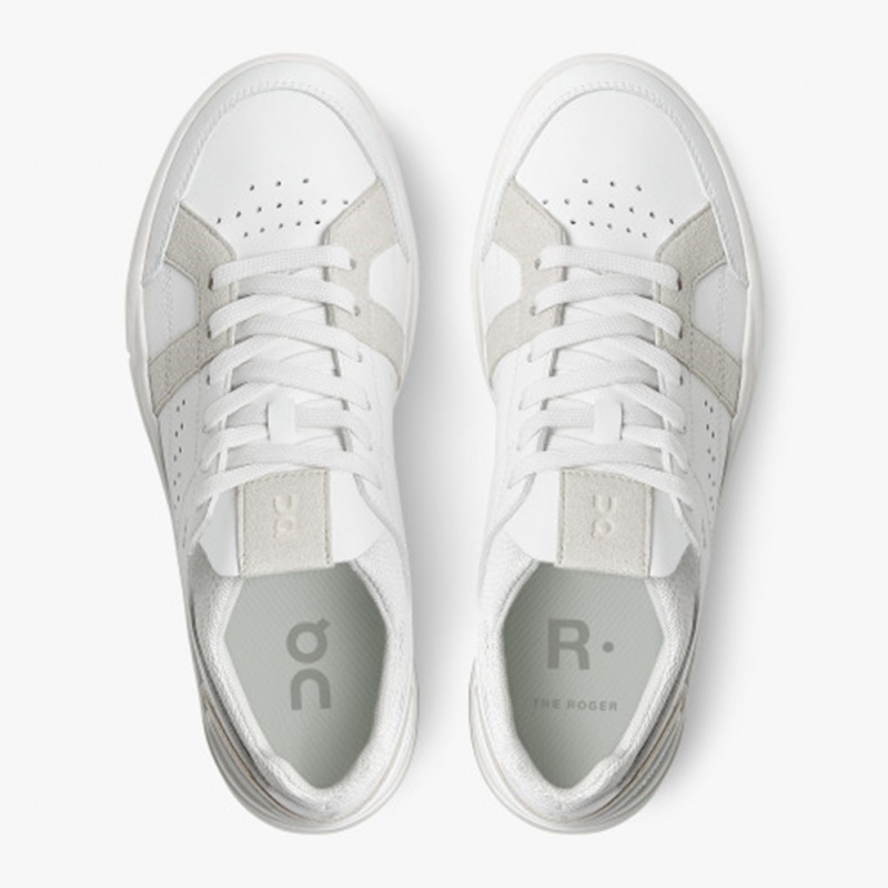 White/Sand On Running THE ROGER Clubhouse Women's Sneakers | QF8269541